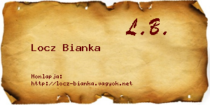 Locz Bianka névjegykártya